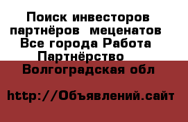 Поиск инвесторов, партнёров, меценатов - Все города Работа » Партнёрство   . Волгоградская обл.